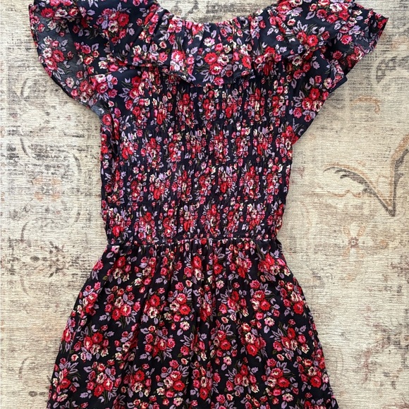 Floral Black and Red Women's Dress - Picture 3 of 3